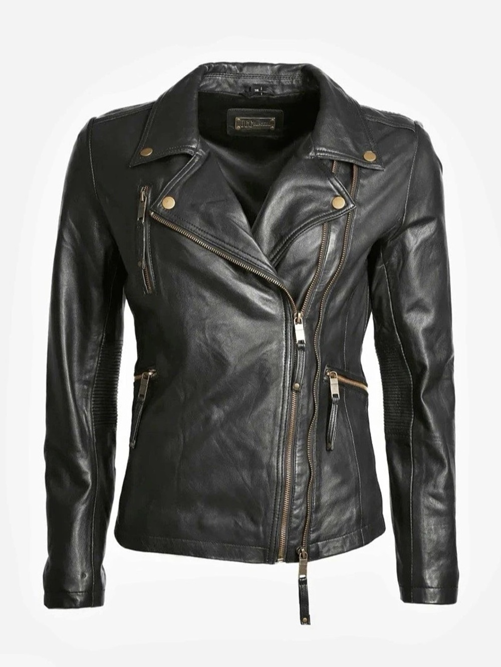 JCC Lederjacke Black Leather Moto Jacket NWOT